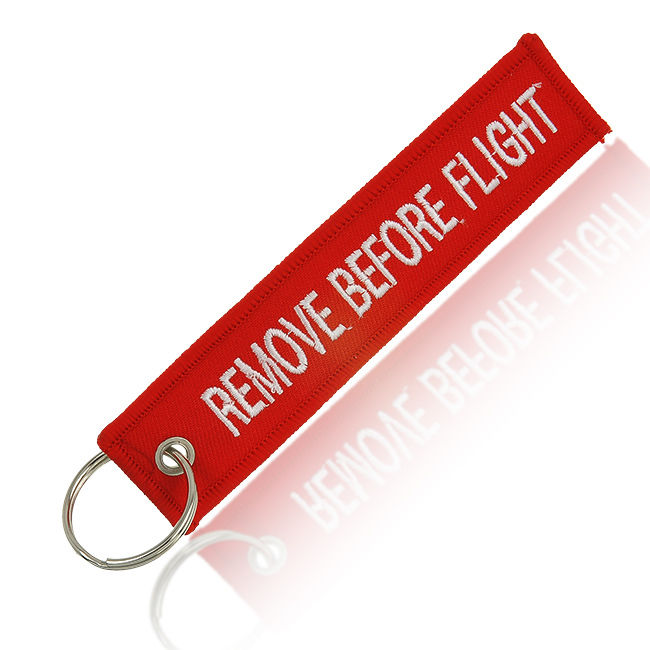Remove Before Flight Double-sided Keychain Aviation Red